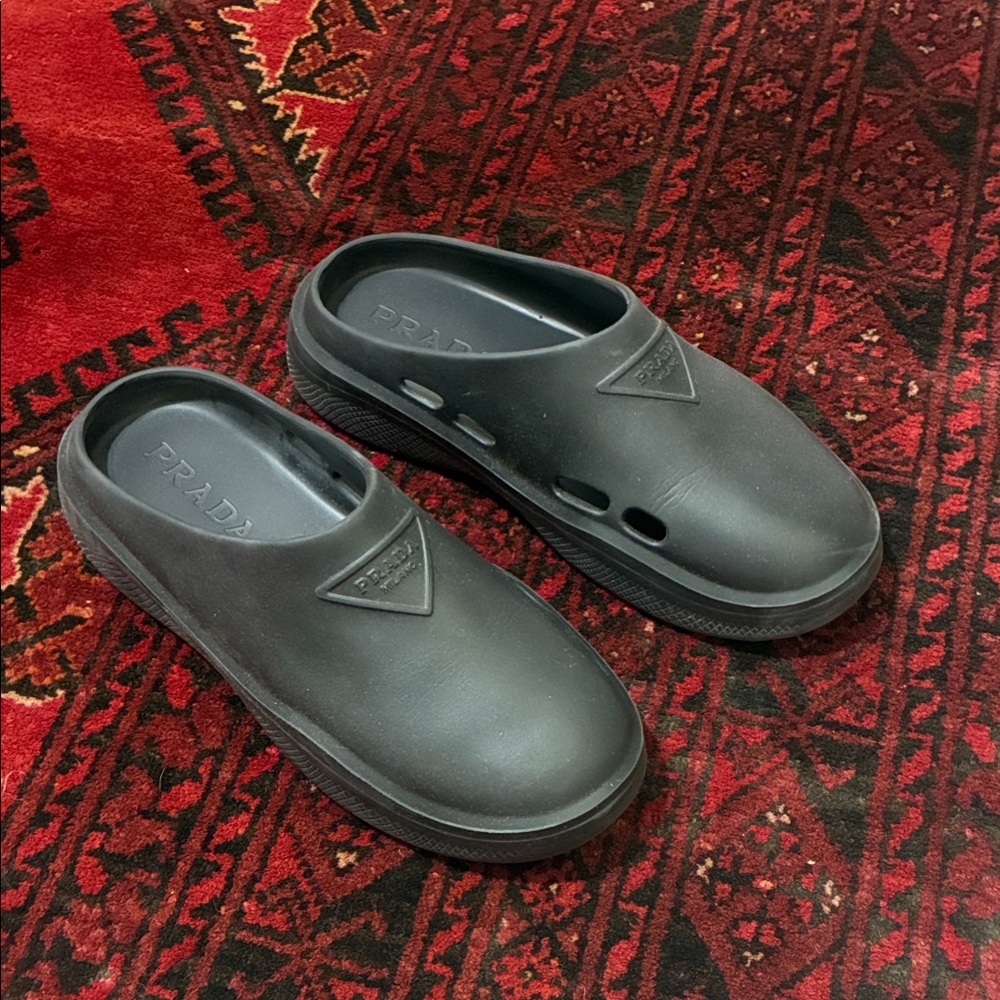Prada Black Mellow foam mule